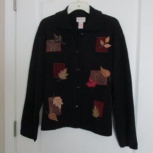 applique decorated cardigan